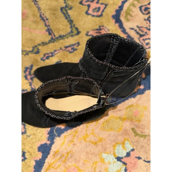 $850 Alexandre Birman Women's Black Benta Embroidered Ankle Bootie Boot sz 37.5 - Picture 7 of 14